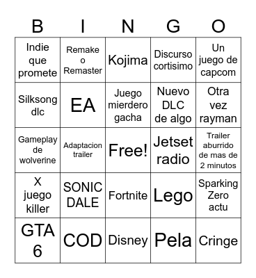 SUMMER GAME FEST Bingo Card