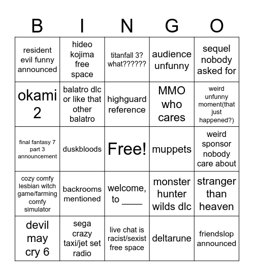 geoff keighleiey summer Bingo Card