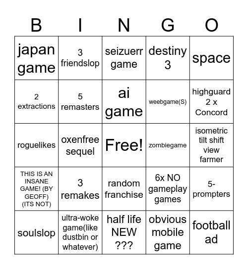 summergamefetìet Bingo Card