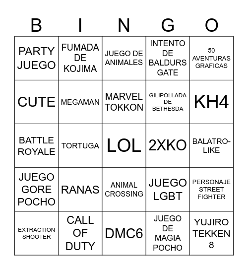 SUMMER GAME FEST Bingo Card