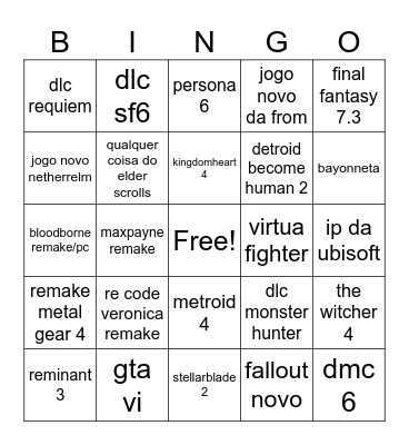 chute summer game fest Bingo Card