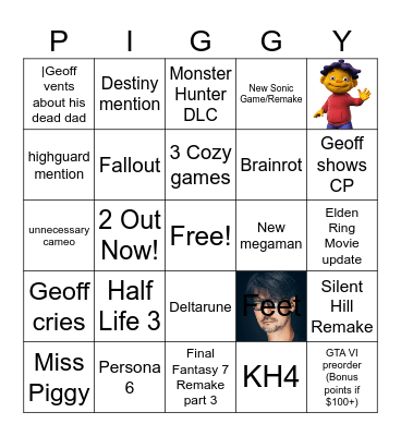 Summer Games Fest Bingo Card