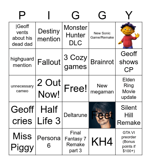 Summer Games Fest Bingo Card