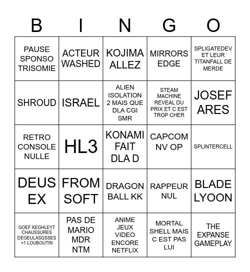 SUMMER GAME FESTT Bingo Card