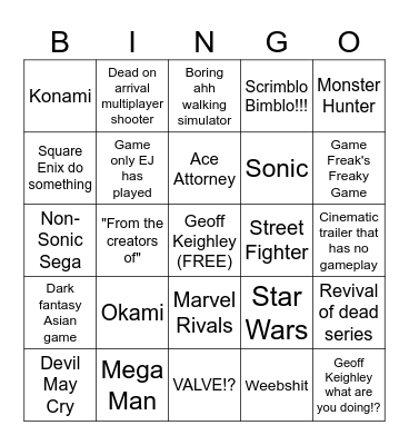 SGF 6/5/26 Bingo Card