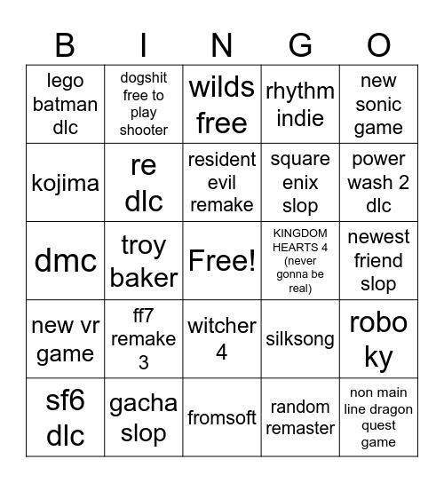 summer games fest Bingo Card