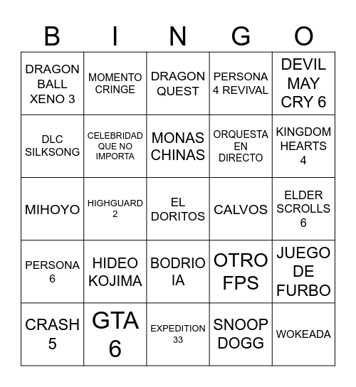 E3n't Summer Gay Fest Bingo Card