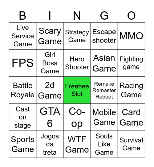 Game Show Bingo Card