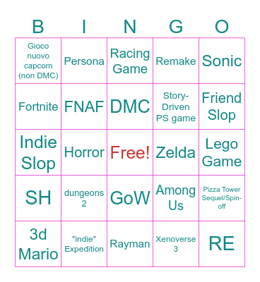 Summer Game Fest Bingo Card