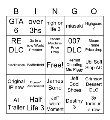 Summer Fest Bingo Card