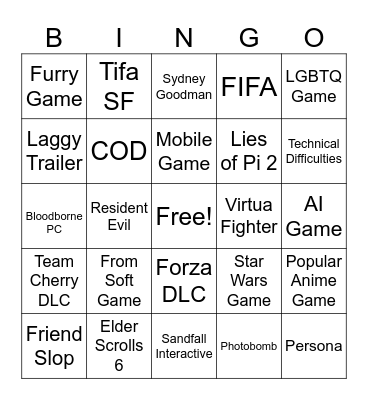 Next Fest Bingo Card