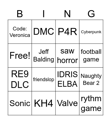 cadi summer games fest Bingo Card