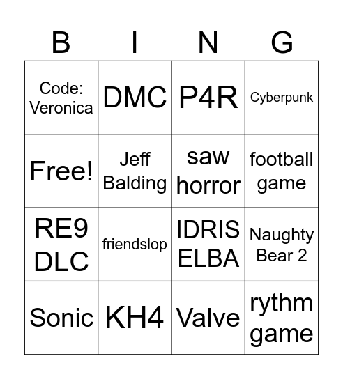 cadi summer games fest Bingo Card