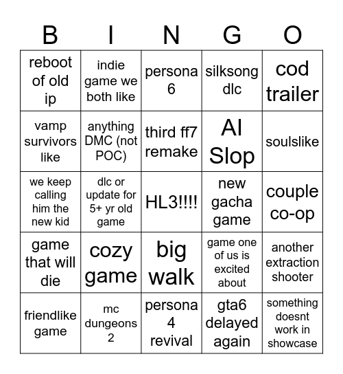 sgf Bingo Card