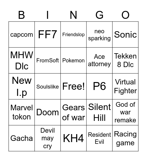 Summer fest Bingo Card