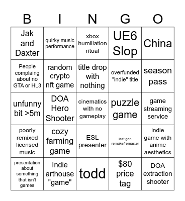 El jefe Bingo Card