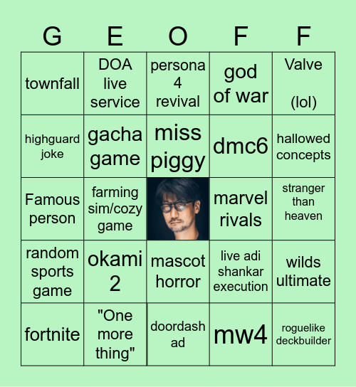 Summer Game Fest Bingo Card
