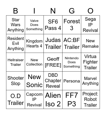 Summer Games Fest - 2026 Bingo Card