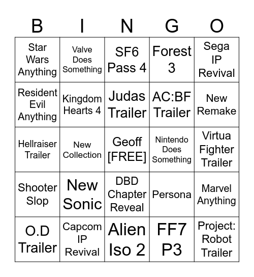 Summer Games Fest - 2026 Bingo Card