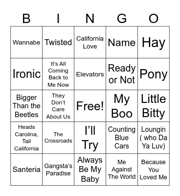 1996 Bingo Card