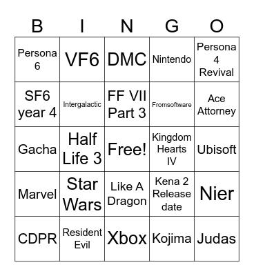SGF 2026 Bingo Card