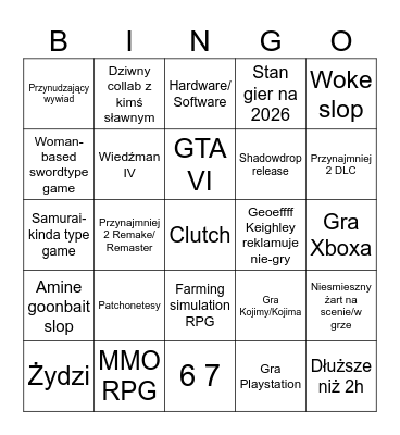 Suummer Game Fest 2026 Bingo Card