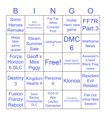 SGF 2026 bingo Card
