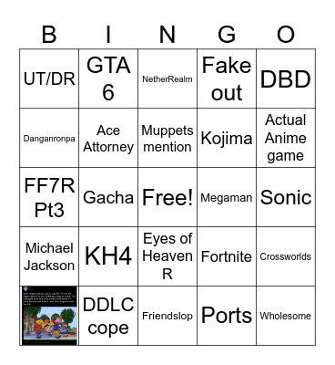 SGF bingo Card