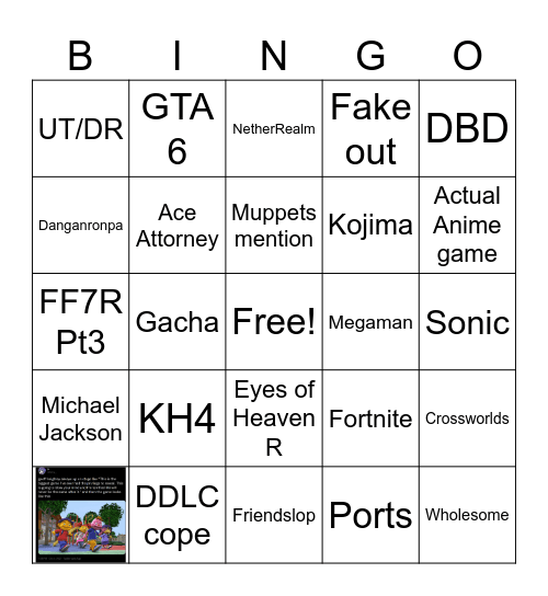 SGF bingo Card
