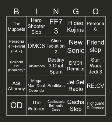 Summer Geoff Fest Bingo Card