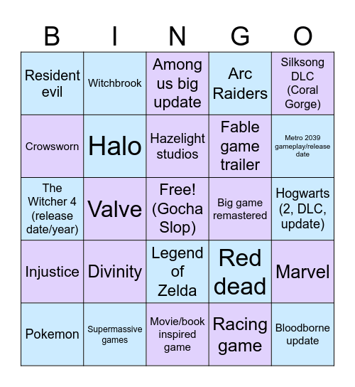 Game fest 2026 Bingo Card