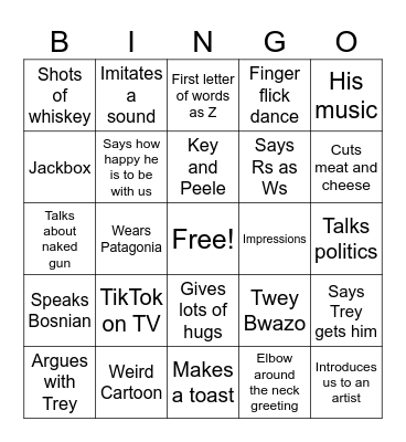 Dino Bingo Card