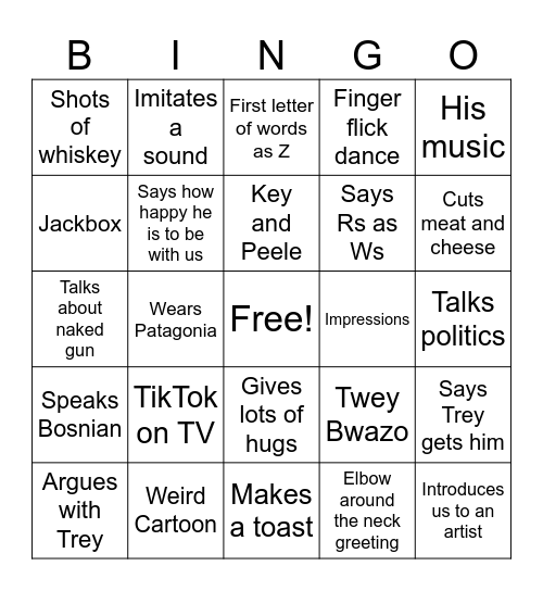 Dino Bingo Card