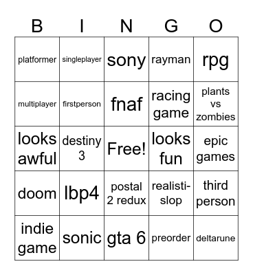 bingooo Bingo Card