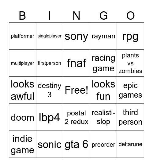 bingooo Bingo Card