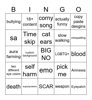 Gacha Bingo Card