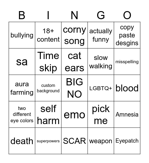 Gacha Bingo Card