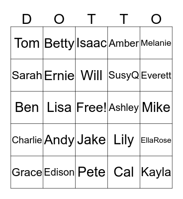 DOTTO Bingo Card