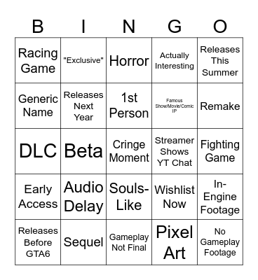 SummerFest Bingo Card