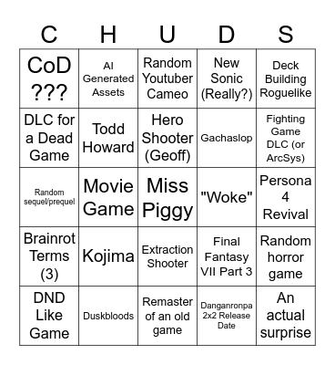 Summer Games Fest Bingo Card