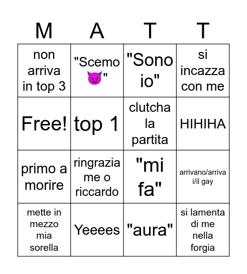 MONGOLDOWN Bingo Card