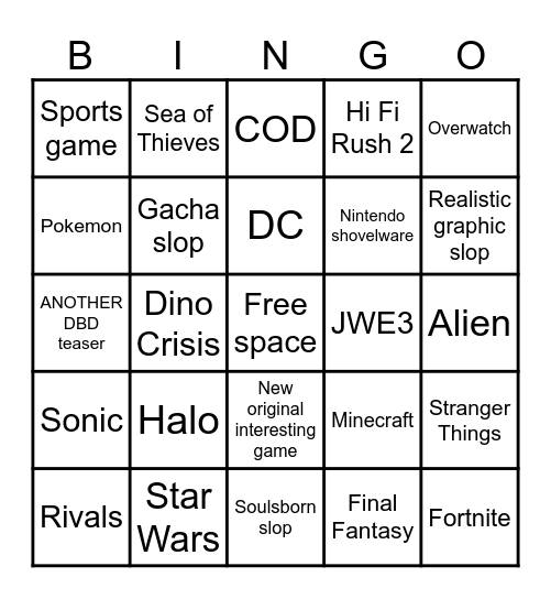 IGN 6/6 Bingo Card