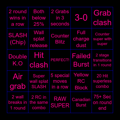 Guilty Bingo Card