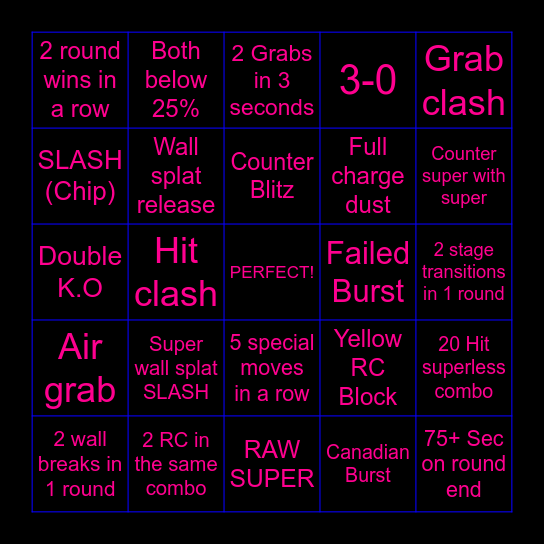 Guilty Bingo Card
