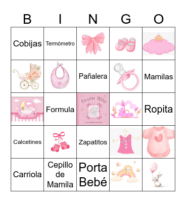 Baby Shower Bingo Card