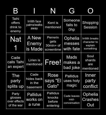 Balisker: The Returnal Bingo Card