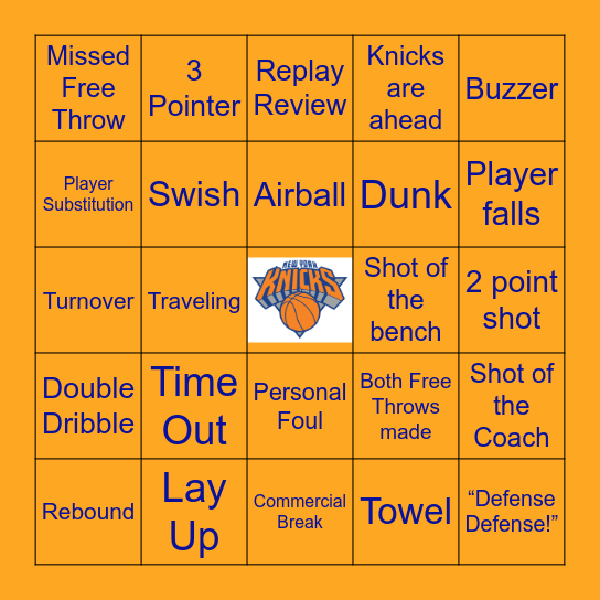 NY KNICKS PLAYOFF GAME! Bingo Card
