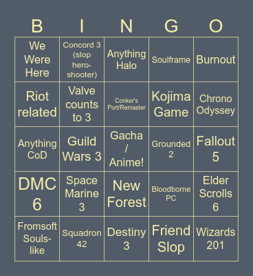 Games-fest BINGO Card