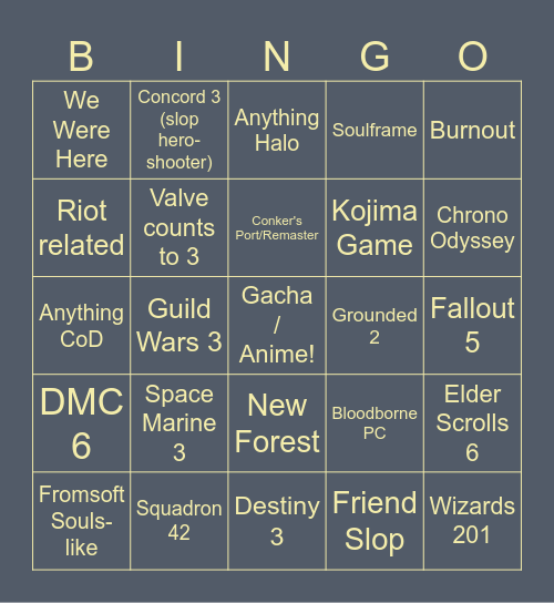 Games-fest BINGO Card