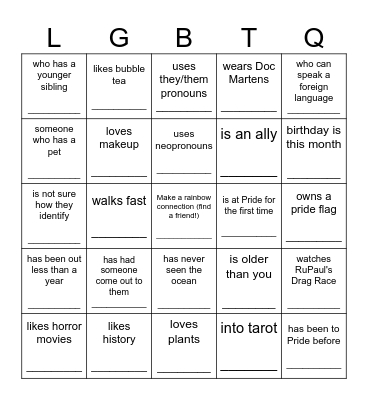 FIND SOMEONE WHO: Bingo Card